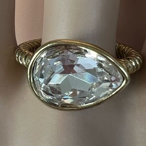 Heidi Daus 🆕 tear drop faceted Clear crystal size 8 ring